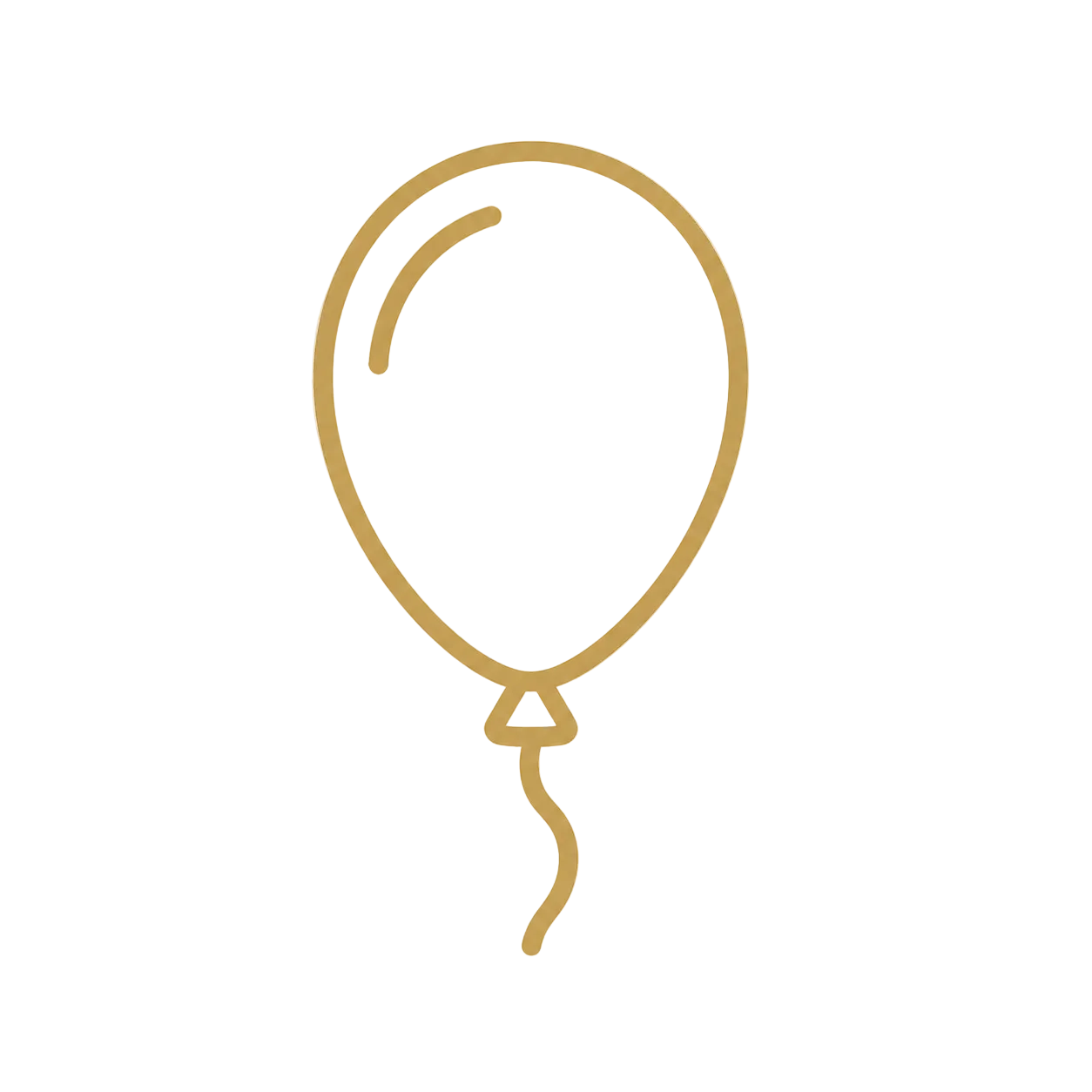 Gold balloon icon on a white background
